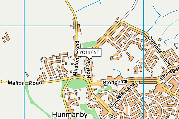 YO14 0NT map - OS VectorMap District (Ordnance Survey)