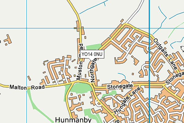 YO14 0NU map - OS VectorMap District (Ordnance Survey)