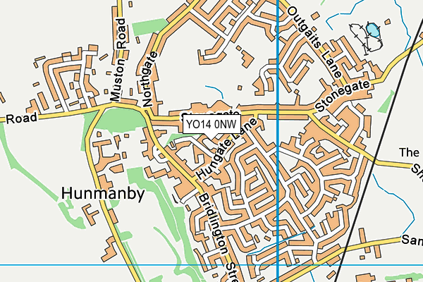 YO14 0NW map - OS VectorMap District (Ordnance Survey)