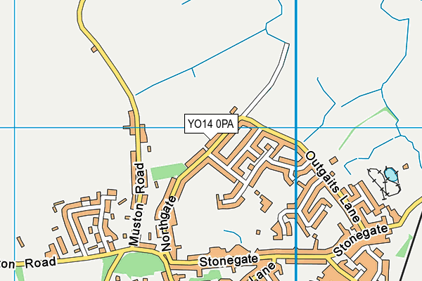 YO14 0PA map - OS VectorMap District (Ordnance Survey)