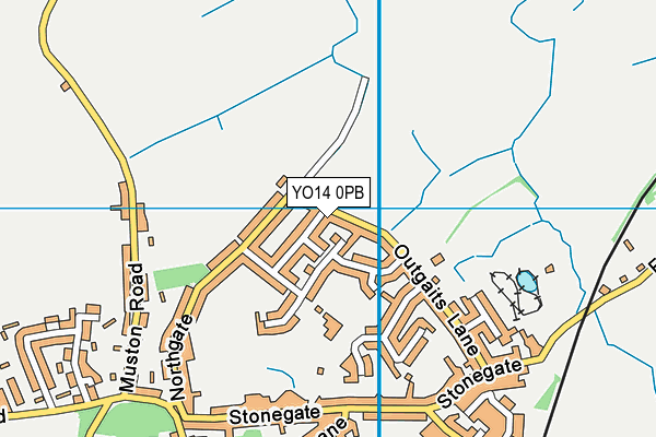YO14 0PB map - OS VectorMap District (Ordnance Survey)