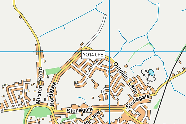 YO14 0PE map - OS VectorMap District (Ordnance Survey)