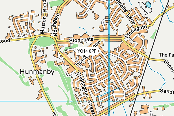 YO14 0PF map - OS VectorMap District (Ordnance Survey)