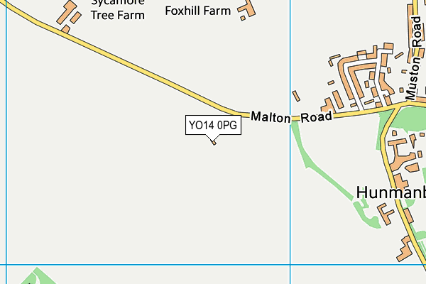 YO14 0PG map - OS VectorMap District (Ordnance Survey)