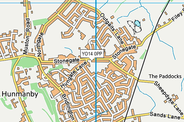 YO14 0PP map - OS VectorMap District (Ordnance Survey)