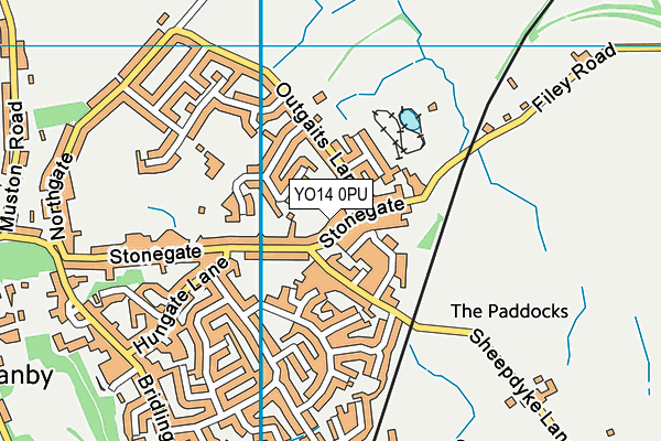 YO14 0PU map - OS VectorMap District (Ordnance Survey)