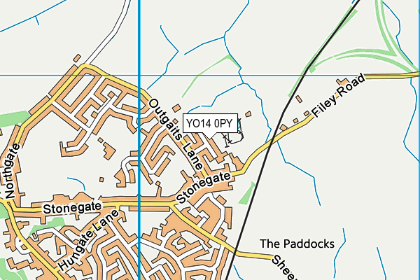 YO14 0PY map - OS VectorMap District (Ordnance Survey)