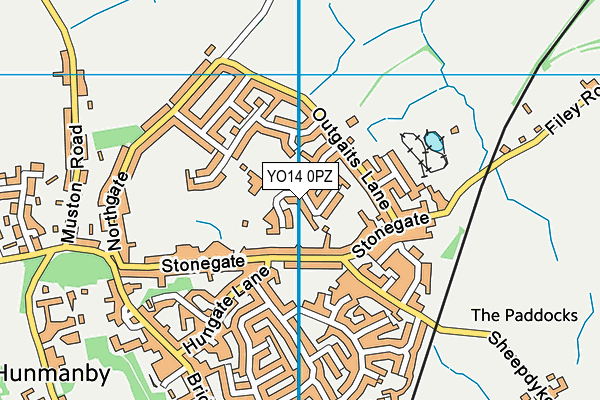 YO14 0PZ map - OS VectorMap District (Ordnance Survey)