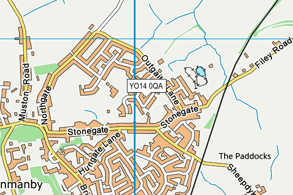 YO14 0QA map - OS VectorMap District (Ordnance Survey)