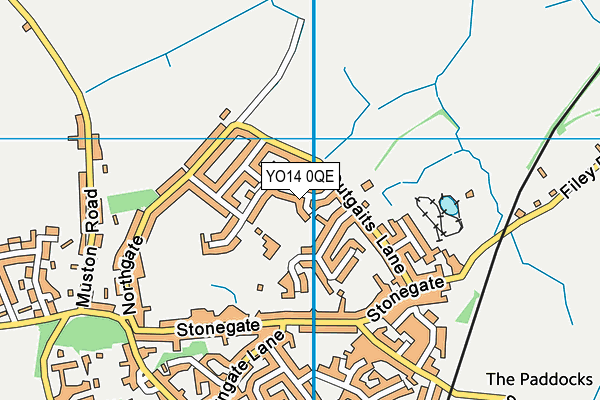 YO14 0QE map - OS VectorMap District (Ordnance Survey)