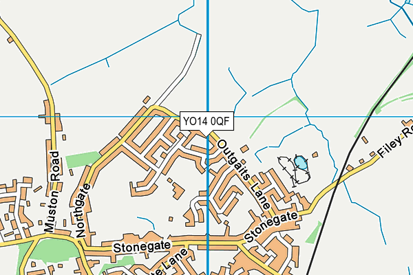 YO14 0QF map - OS VectorMap District (Ordnance Survey)