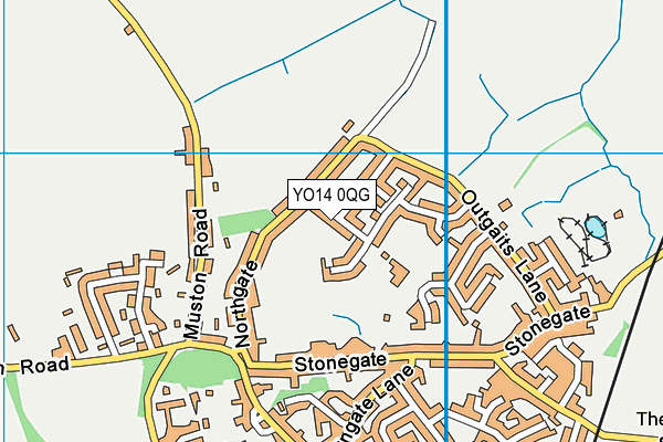 YO14 0QG map - OS VectorMap District (Ordnance Survey)