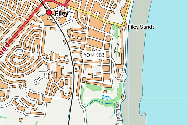 Filey Tennis Club map (YO14 9BB) - OS VectorMap District (Ordnance Survey)