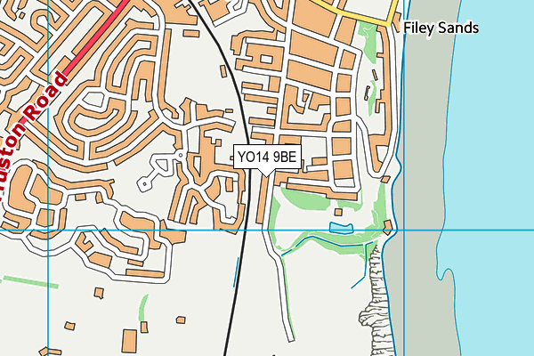 YO14 9BE map - OS VectorMap District (Ordnance Survey)