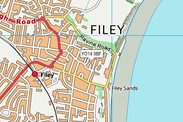 YO14 9BF map - OS VectorMap District (Ordnance Survey)