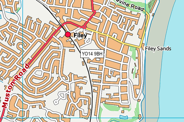 YO14 9BH map - OS VectorMap District (Ordnance Survey)