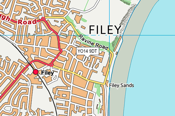 YO14 9DT map - OS VectorMap District (Ordnance Survey)