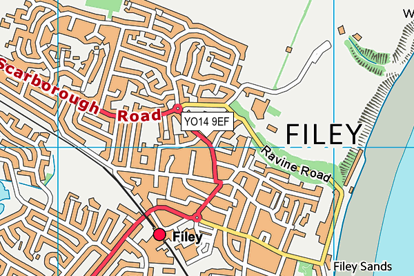 YO14 9EF map - OS VectorMap District (Ordnance Survey)