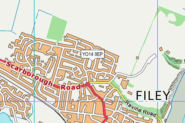 YO14 9EP map - OS VectorMap District (Ordnance Survey)