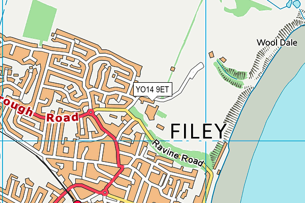 YO14 9ET map - OS VectorMap District (Ordnance Survey)