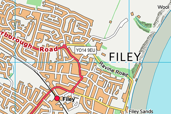 YO14 9EU map - OS VectorMap District (Ordnance Survey)