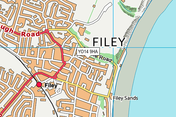 YO14 9HA map - OS VectorMap District (Ordnance Survey)