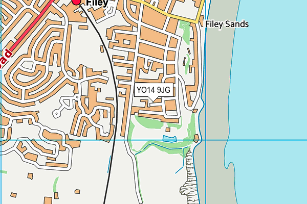 YO14 9JG map - OS VectorMap District (Ordnance Survey)