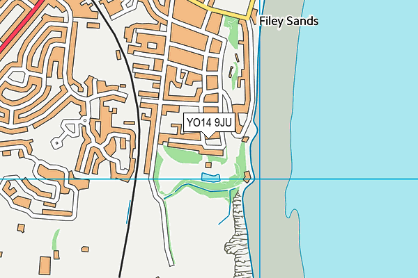 YO14 9JU map - OS VectorMap District (Ordnance Survey)