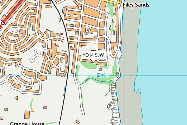 YO14 9JW map - OS VectorMap District (Ordnance Survey)