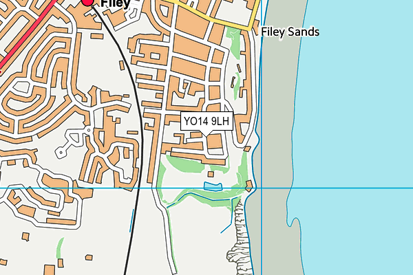 YO14 9LH map - OS VectorMap District (Ordnance Survey)