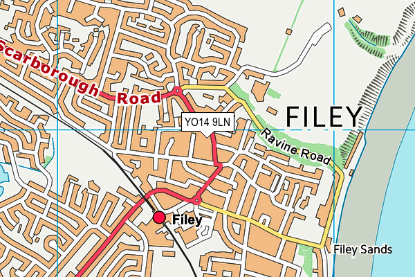 YO14 9LN map - OS VectorMap District (Ordnance Survey)