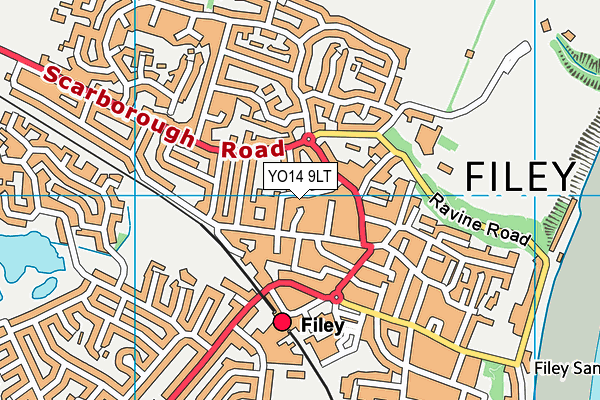 YO14 9LT map - OS VectorMap District (Ordnance Survey)