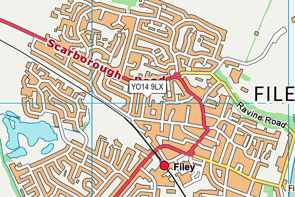 YO14 9LX map - OS VectorMap District (Ordnance Survey)