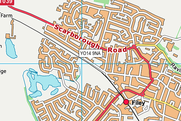 YO14 9NA map - OS VectorMap District (Ordnance Survey)