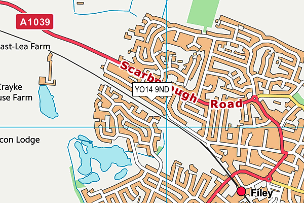 YO14 9ND map - OS VectorMap District (Ordnance Survey)