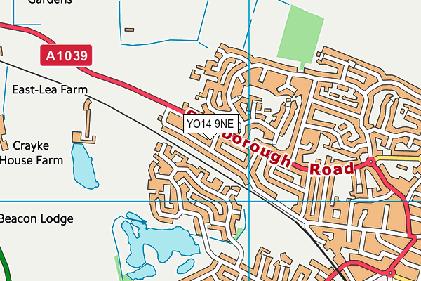 YO14 9NE map - OS VectorMap District (Ordnance Survey)