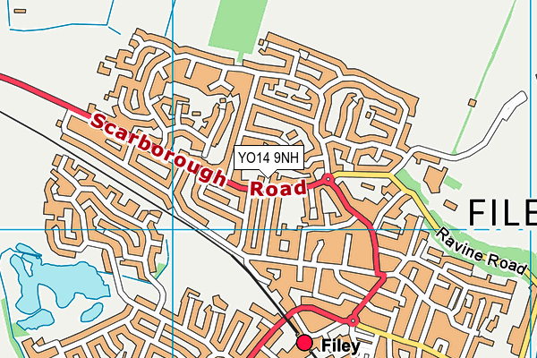 YO14 9NH map - OS VectorMap District (Ordnance Survey)