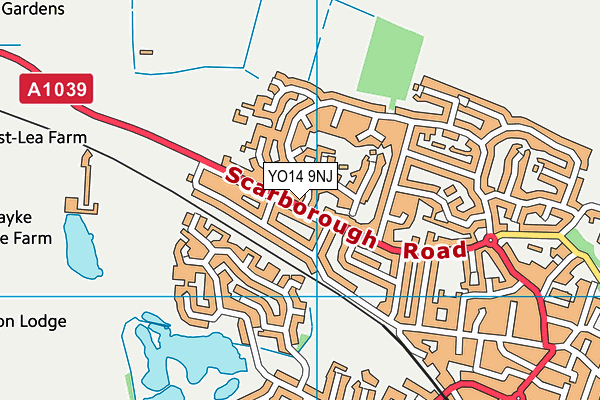Filey Community Sports Club map (YO14 9NJ) - OS VectorMap District (Ordnance Survey)
