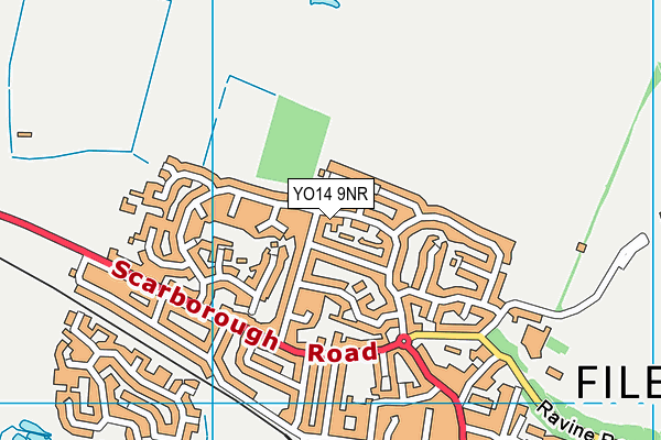 YO14 9NR map - OS VectorMap District (Ordnance Survey)