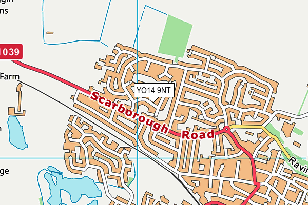 YO14 9NT map - OS VectorMap District (Ordnance Survey)