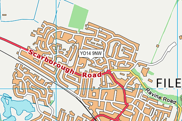 YO14 9NW map - OS VectorMap District (Ordnance Survey)