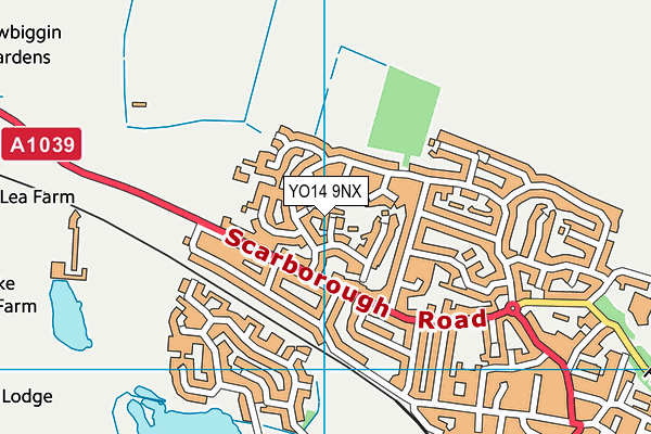 YO14 9NX map - OS VectorMap District (Ordnance Survey)