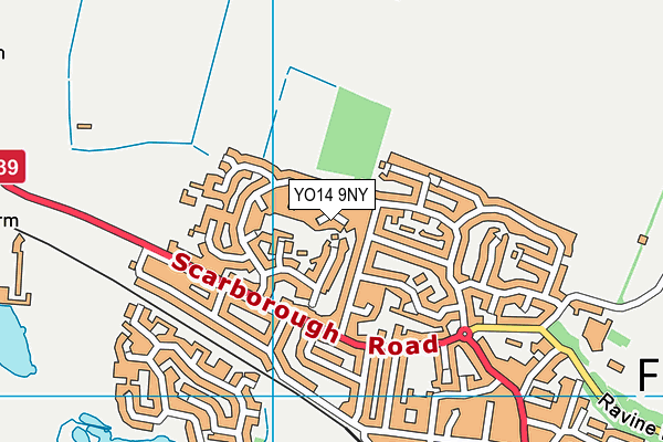 YO14 9NY map - OS VectorMap District (Ordnance Survey)