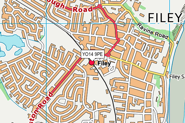 YO14 9PE map - OS VectorMap District (Ordnance Survey)