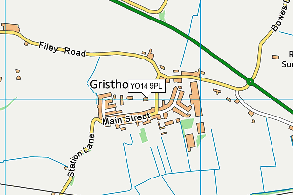 YO14 9PL map - OS VectorMap District (Ordnance Survey)