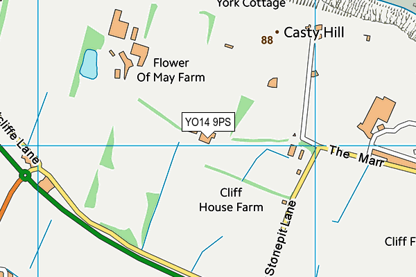 YO14 9PS map - OS VectorMap District (Ordnance Survey)