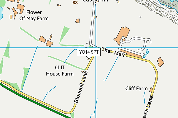 YO14 9PT map - OS VectorMap District (Ordnance Survey)