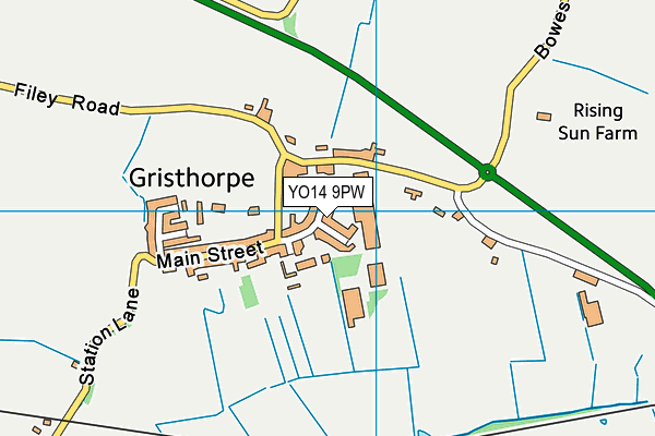 YO14 9PW map - OS VectorMap District (Ordnance Survey)