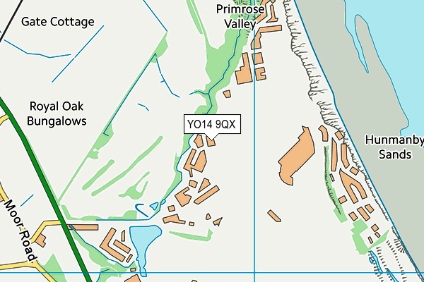 YO14 9QX map - OS VectorMap District (Ordnance Survey)