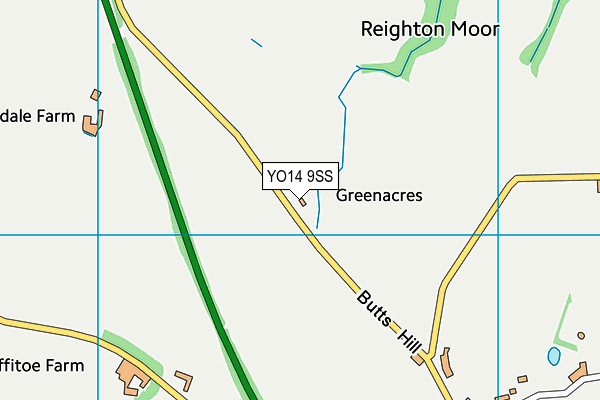 YO14 9SS map - OS VectorMap District (Ordnance Survey)